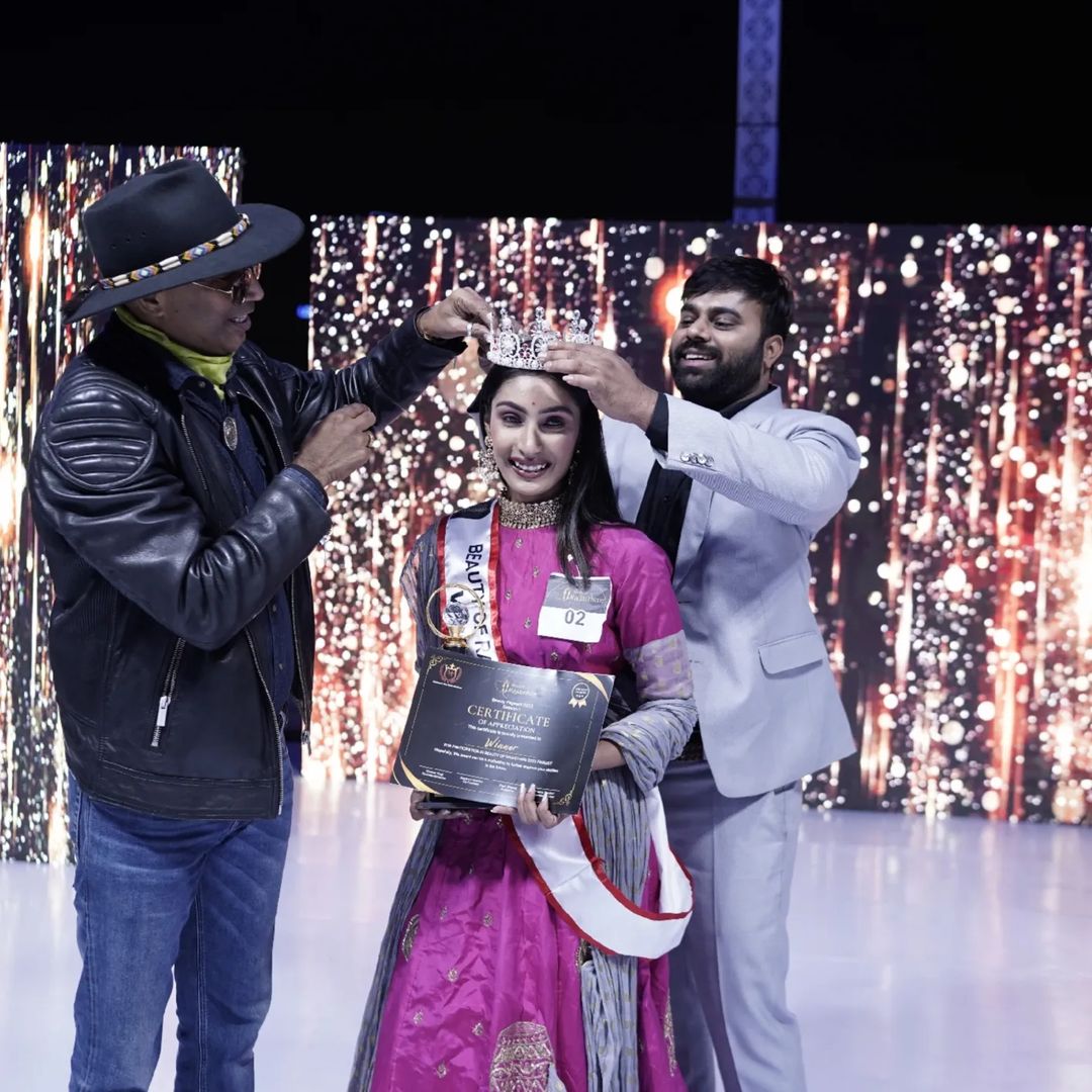 Glimpse of winning the title of Beauty of Rajasthan The moment of success Crowned with dreams and adorned with determination Our Beauty of Rajasthan 2023@vishakharathore881